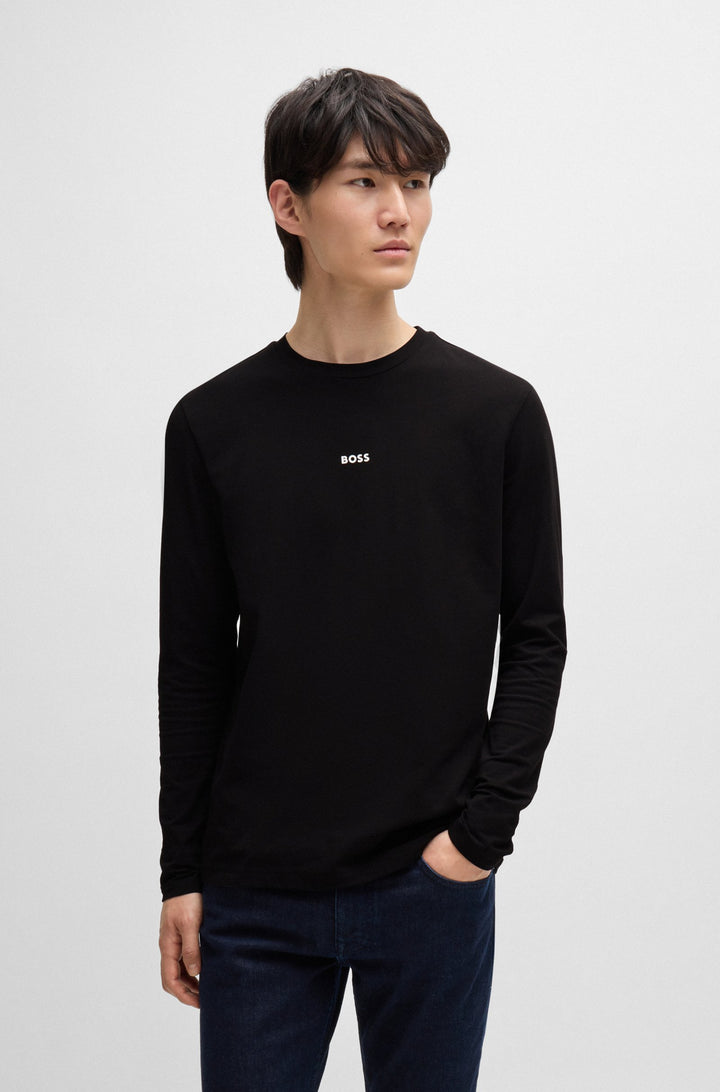 BOSS T-Shirts Regular Fit in Cotton Mix - TCHARK 10242929 01-50473286- Concorde Fashion#color_black-001