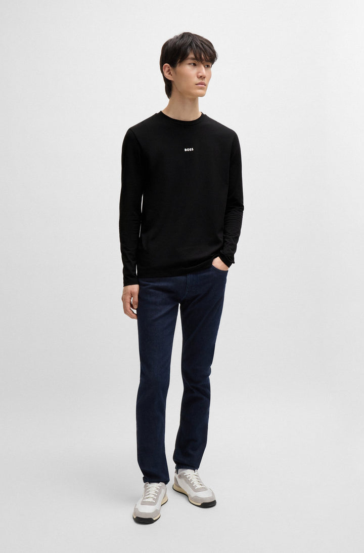 BOSS T-Shirts Regular Fit in Cotton Mix - TCHARK 10242929 01-50473286- Concorde Fashion#color_black-001