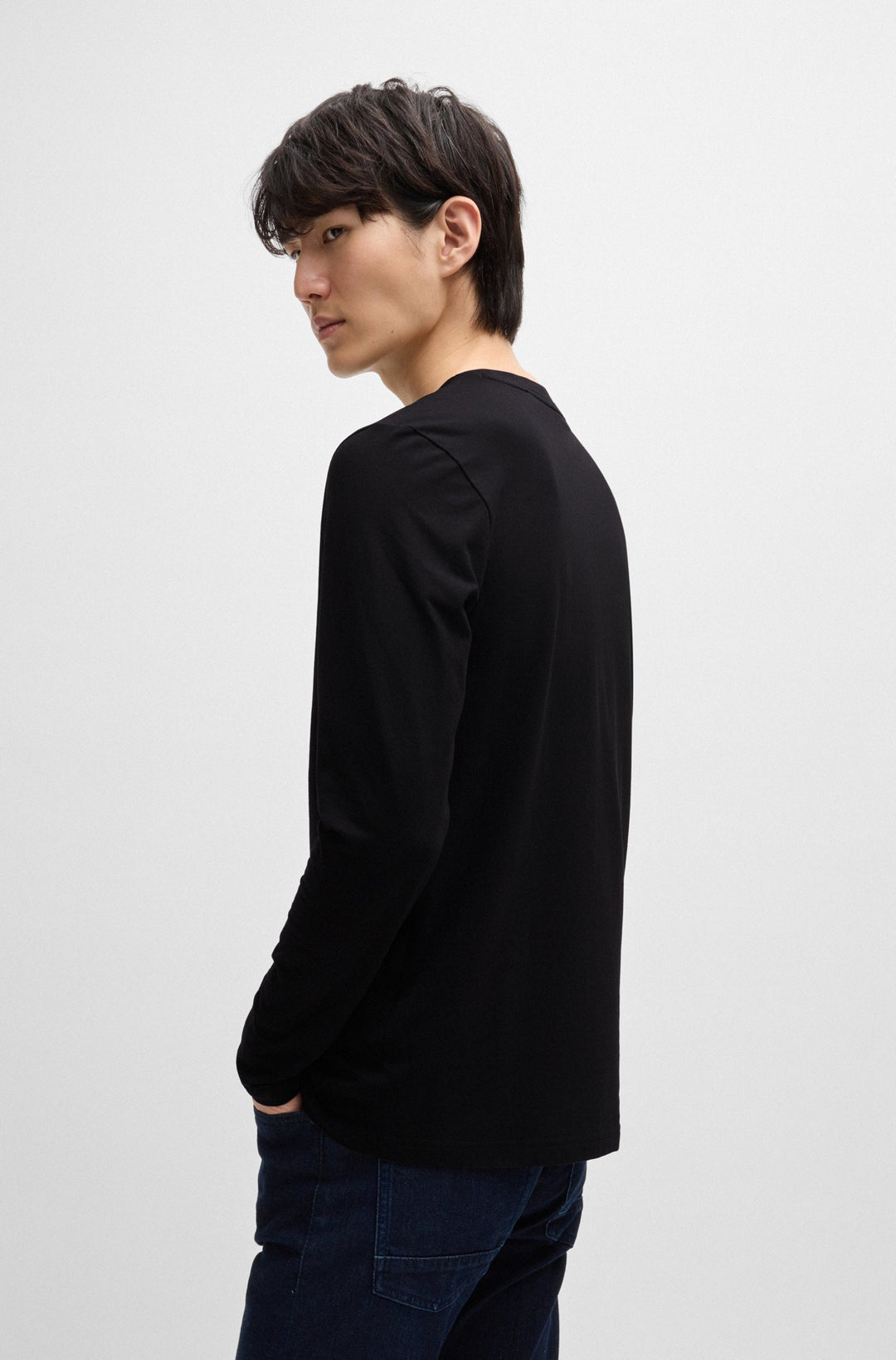 BOSS T-Shirts Regular Fit in Cotton Mix - TCHARK 10242929 01-50473286- Concorde Fashion#color_black-001