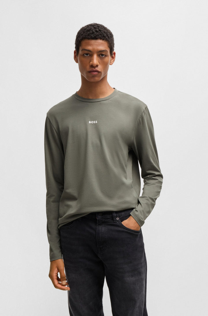 BOSS T-Shirts Regular Fit in Cotton Mix - TCHARK 10242929 01-50473286- Concorde Fashion#color_grey-076
