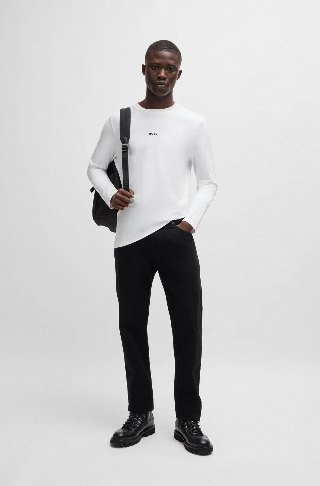 BOSS T-Shirts Regular Fit in Cotton Mix - TCHARK 10242929 01-50473286- Concorde Fashion#color_white-100