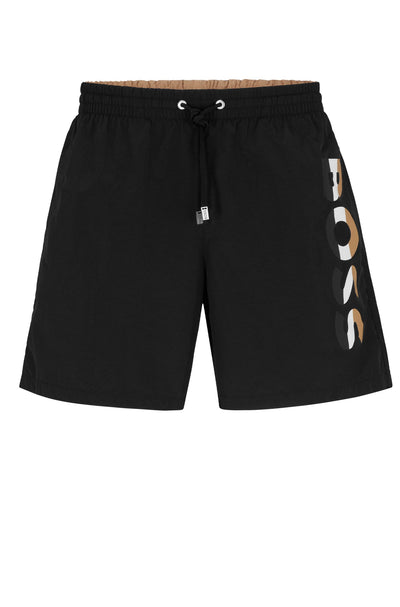BOSS Regular Fit Shorts in Nylon - BOLD 10243065 01-50491579- Concorde Fashion#color_black-001