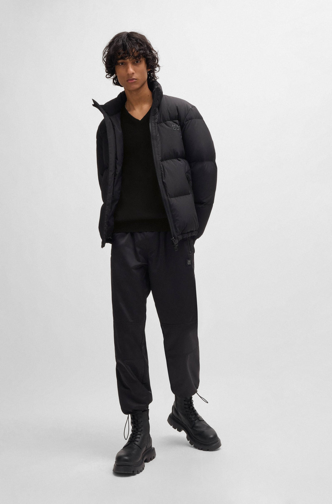 HUGO Sweaters Regular Fit in Wool - SAN VREDO-M 10243179 01-50474172- Concorde Fashion#color_black-001