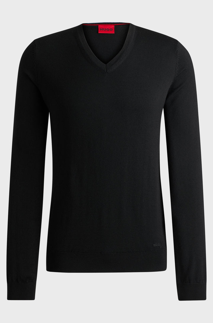 HUGO Sweaters Regular Fit in Wool - SAN VREDO-M 10243179 01-50474172- Concorde Fashion#color_black-001