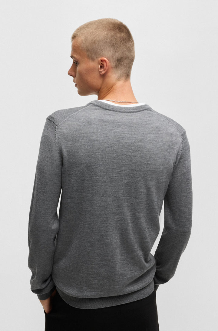 HUGO Sweaters Regular Fit in Wool - SAN VREDO-M 10243179 01-50474172- Concorde Fashion#color_grey-034
