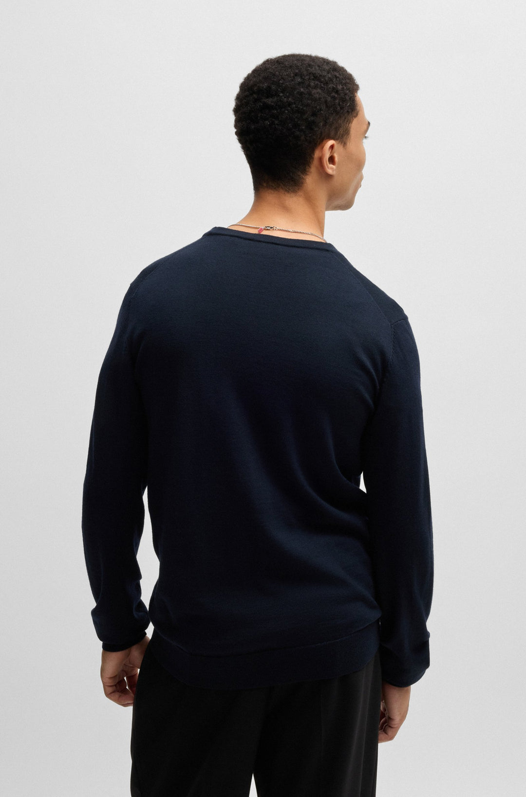 HUGO Sweaters Regular Fit in Wool - SAN VREDO-M 10243179 01-50474172- Concorde Fashion#color_navy-410