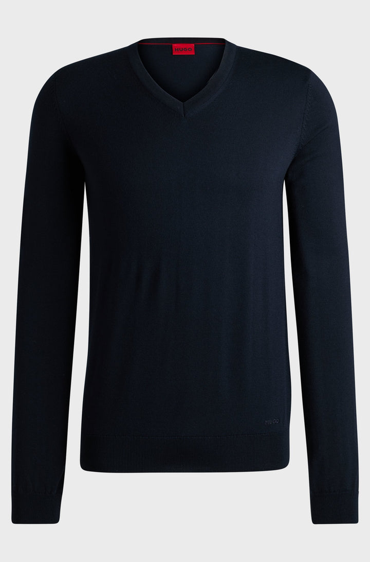 HUGO Sweaters Regular Fit in Wool - SAN VREDO-M 10243179 01-50474172- Concorde Fashion#color_navy-410