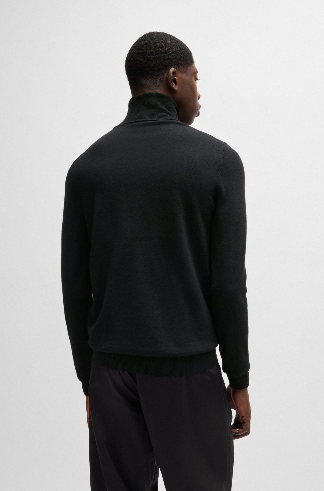 HUGO Sweaters Regular Fit,Slim Fit in Wool - SAN THOMAS-M 10243187 01-50474174- Concorde Fashion#color_black-001