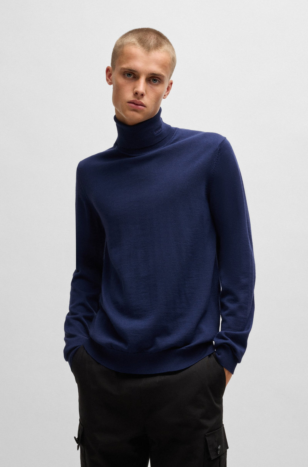 HUGO Sweaters Regular Fit,Slim Fit in Wool - SAN THOMAS-M 10243187 01-50474174- Concorde Fashion#color_navy-407