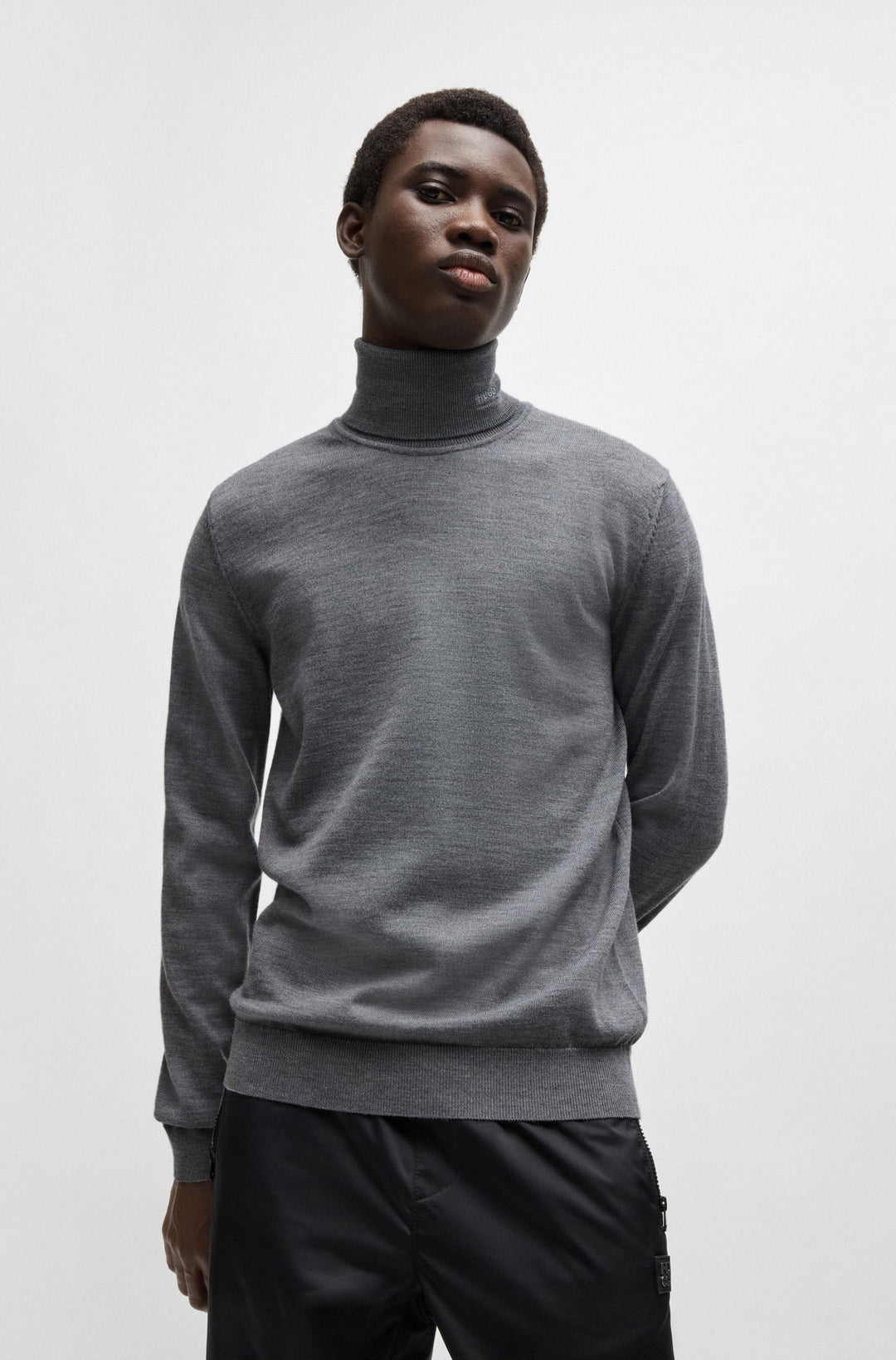 HUGO Sweaters Regular Fit,Slim Fit in Wool - SAN THOMAS-M 10243187 01-50474174- Concorde Fashion#color_grey-034