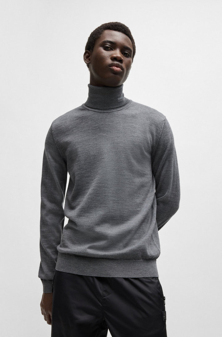 HUGO Sweaters Regular Fit,Slim Fit in Wool - SAN THOMAS-M 10243187 01-50474174- Concorde Fashion#color_grey-034