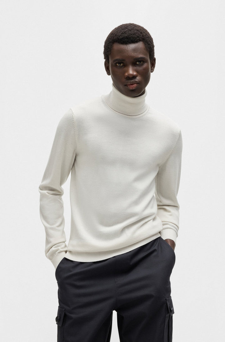 HUGO Sweaters Regular Fit,Slim Fit in Wool - SAN THOMAS-M 10243187 01-50474174- Concorde Fashion#color_white-101