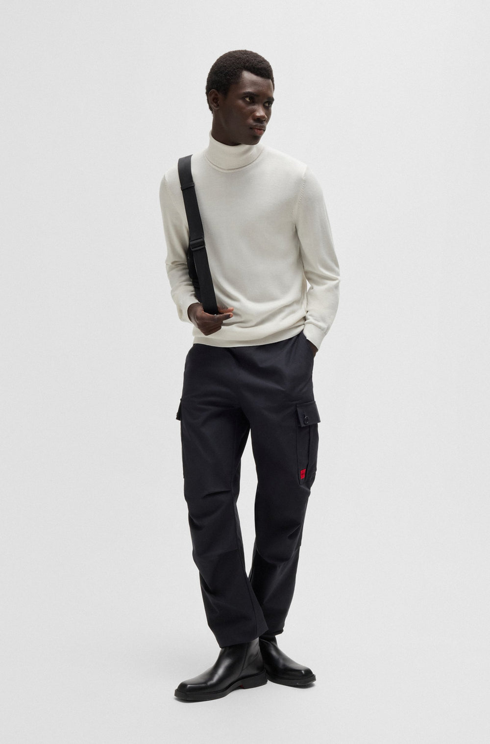 HUGO Sweaters Regular Fit,Slim Fit in Wool - SAN THOMAS-M 10243187 01-50474174- Concorde Fashion#color_white-101