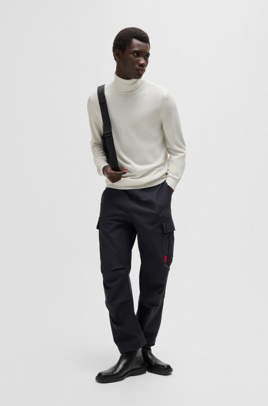 HUGO Sweaters Regular Fit,Slim Fit in Wool - SAN THOMAS-M 10243187 01-50474174- Concorde Fashion#color_white-101