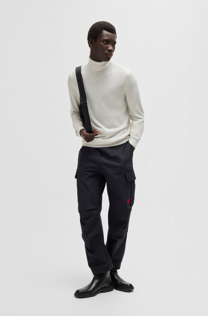 HUGO Sweaters Regular Fit,Slim Fit in Wool - SAN THOMAS-M 10243187 01-50474174- Concorde Fashion#color_white-101