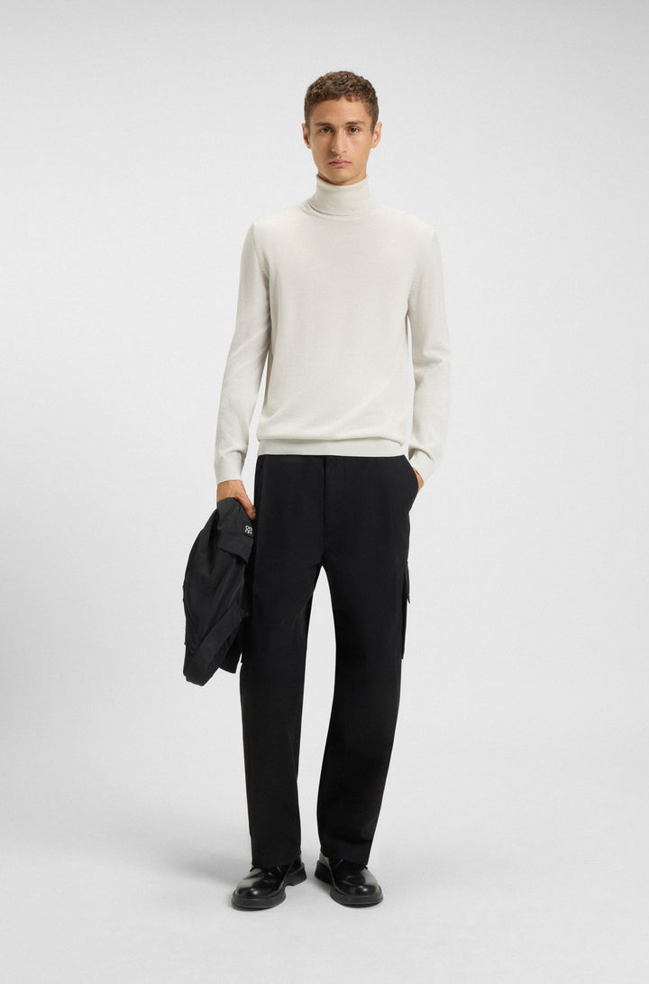 HUGO Sweaters Regular Fit,Slim Fit in Wool - SAN THOMAS-M 10243187 01-50474174- Concorde Fashion#color_white-102