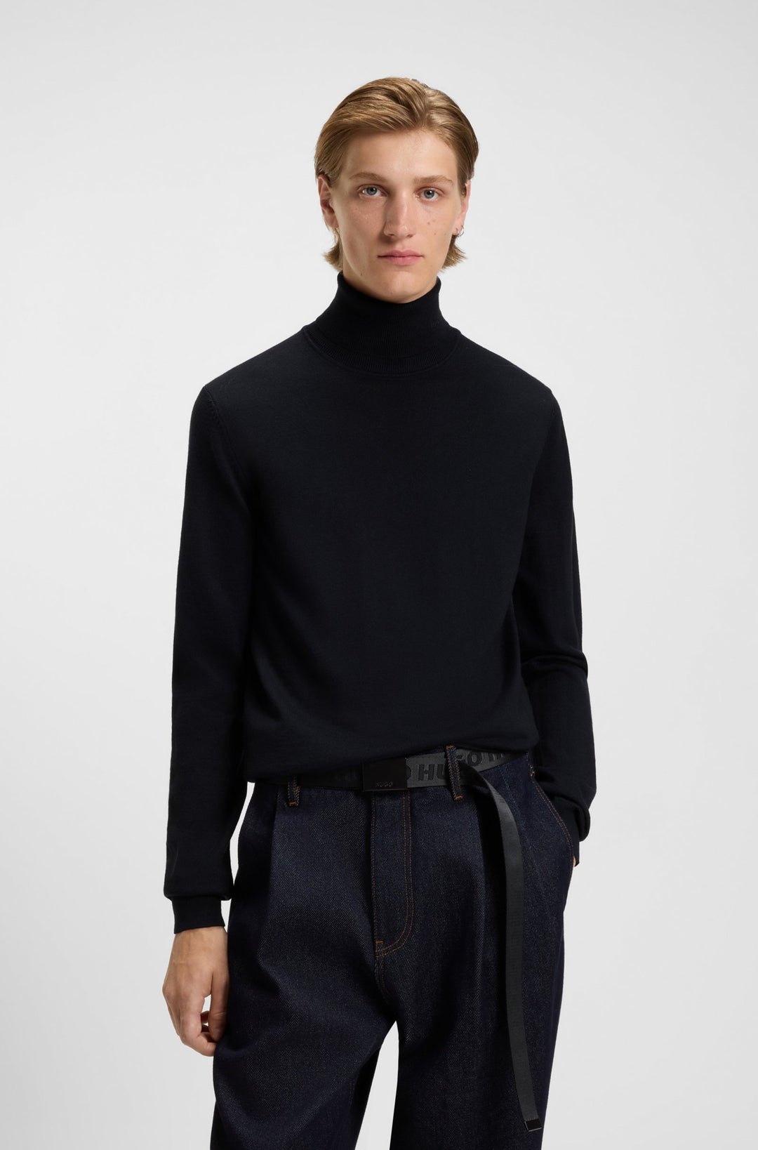 HUGO Sweaters Regular Fit,Slim Fit in Wool - SAN THOMAS-M 10243187 01-50474174- Concorde Fashion#color_navy-410