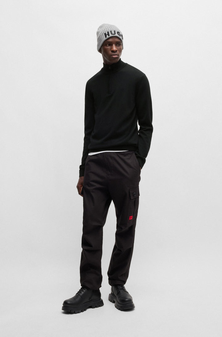 HUGO Sweaters Regular Fit in Wool - SAN QUIRIN-M 10243202 01-50474175- Concorde Fashion#color_black-001