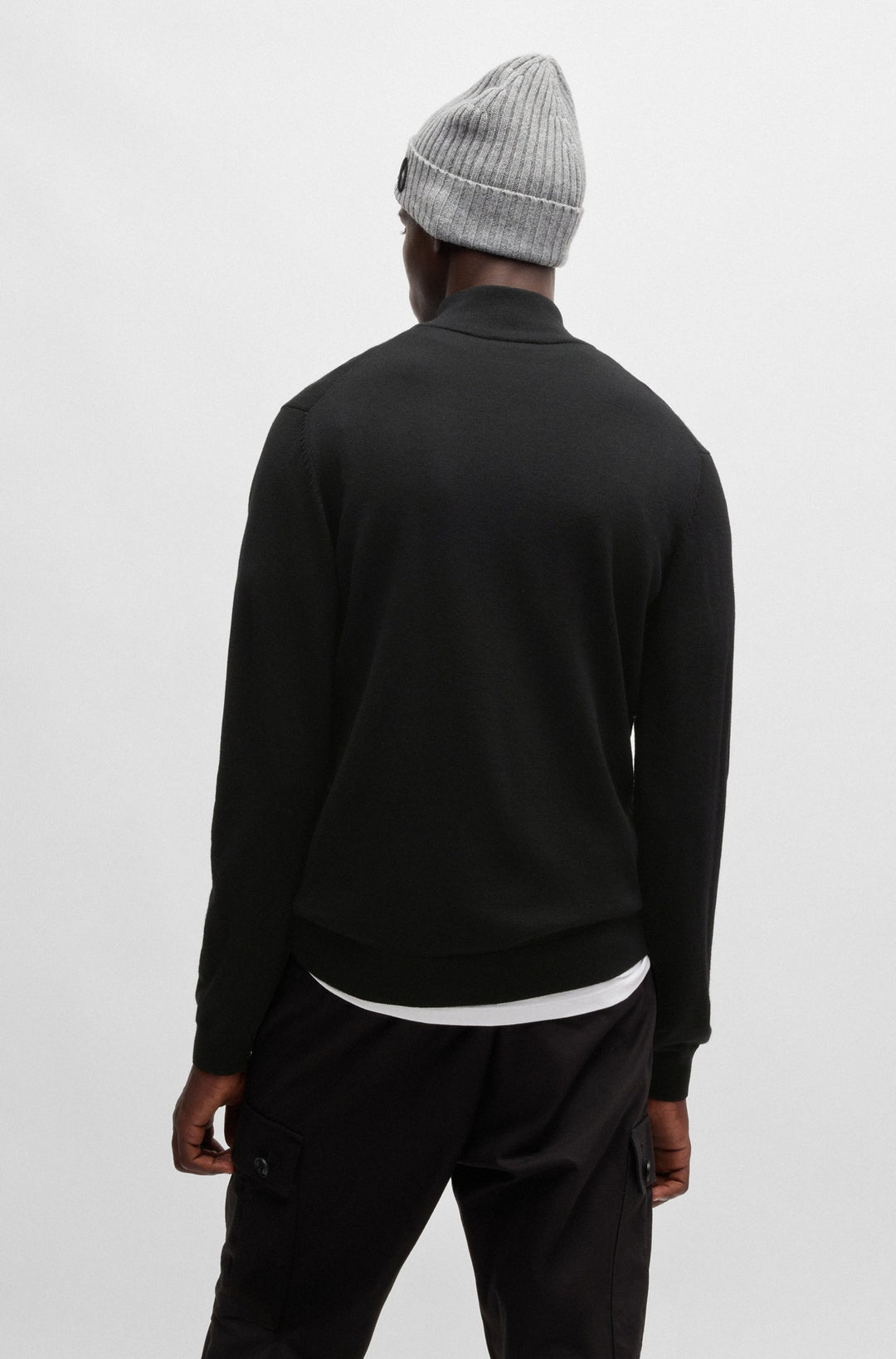HUGO Sweaters Regular Fit in Wool - SAN QUIRIN-M 10243202 01-50474175- Concorde Fashion#color_black-001