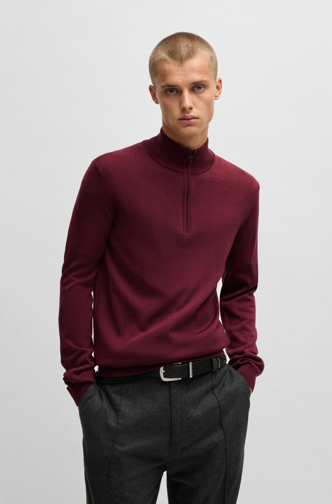 HUGO Sweaters Regular Fit in Wool - SAN QUIRIN-M 10243202 01-50474175- Concorde Fashion#color_pink-654