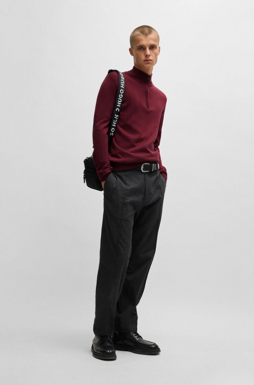 HUGO Sweaters Regular Fit in Wool - SAN QUIRIN-M 10243202 01-50474175- Concorde Fashion#color_pink-654