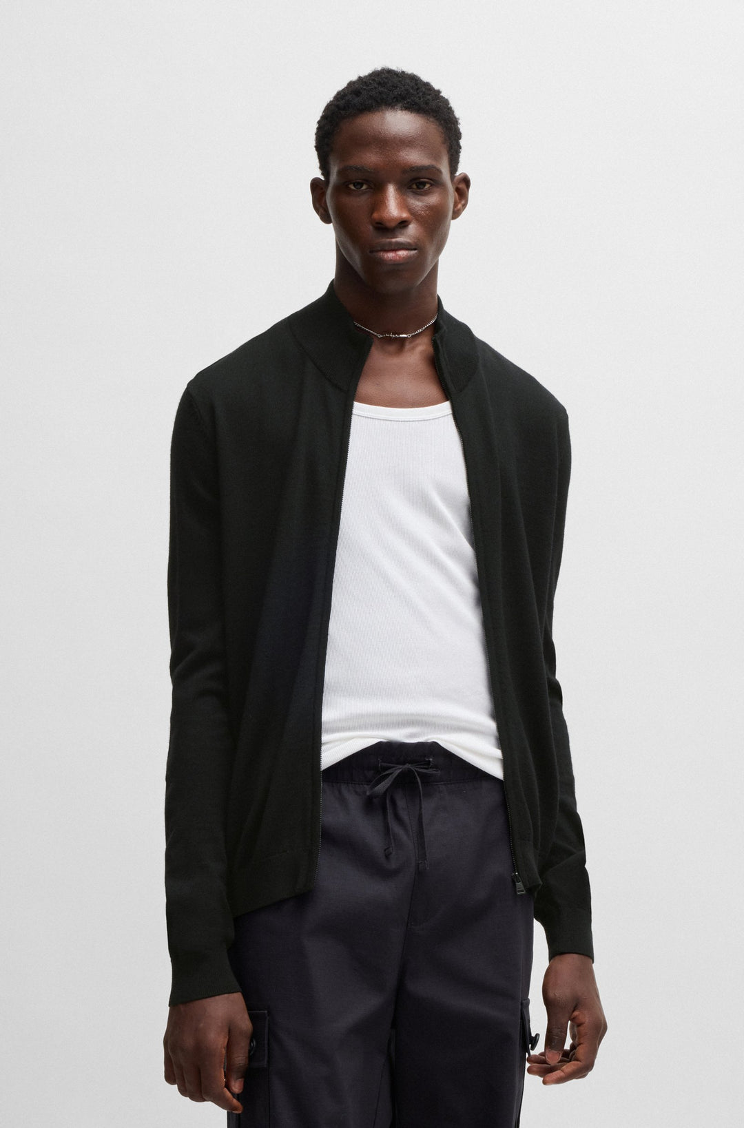 HUGO Casual Jackets Regular Fit in Wool - SAN JORGE-M 10243206 01-50474193- Concorde Fashion#color_black-001