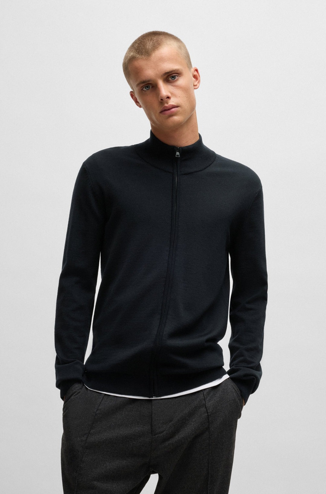HUGO Casual Jackets Regular Fit in Wool - SAN JORGE-M 10243206 01-50474193- Concorde Fashion#color_navy-410