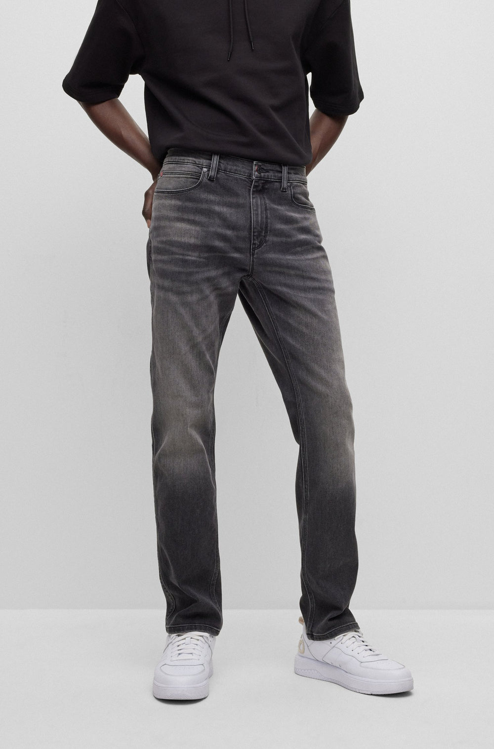 HUGO Slim Fit Jeans in Cotton Mix - HUGO 708 10243500 04-50489861- Concorde Fashion#color_grey-027