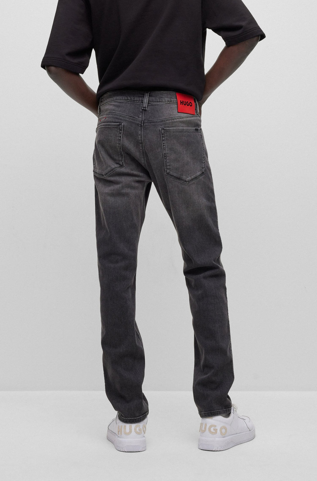 HUGO Slim Fit Jeans in Cotton Mix - HUGO 708 10243500 04-50489861- Concorde Fashion#color_grey-027