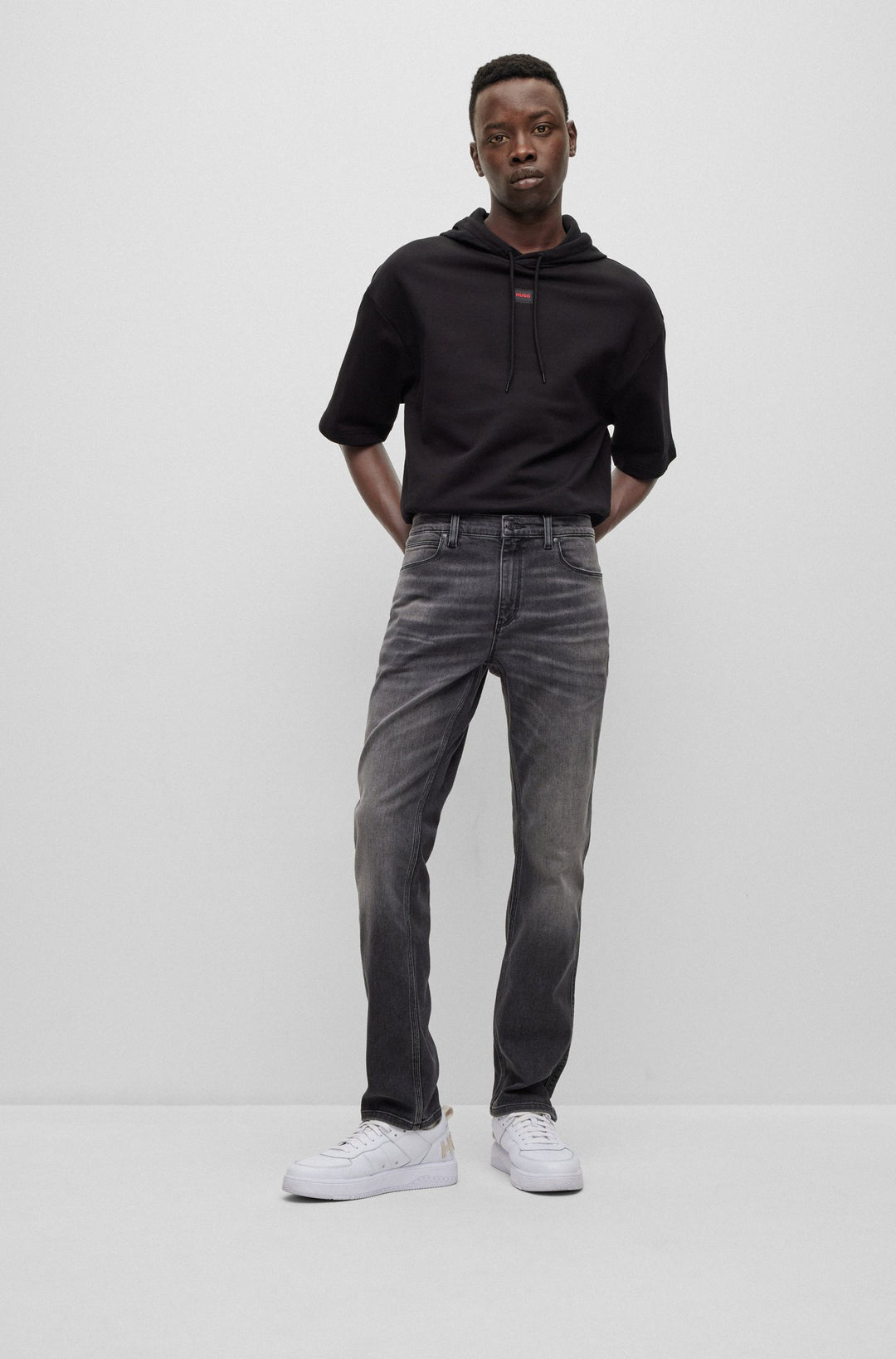 HUGO Slim Fit Jeans in Cotton Mix - HUGO 708 10243500 04-50489861- Concorde Fashion#color_grey-027