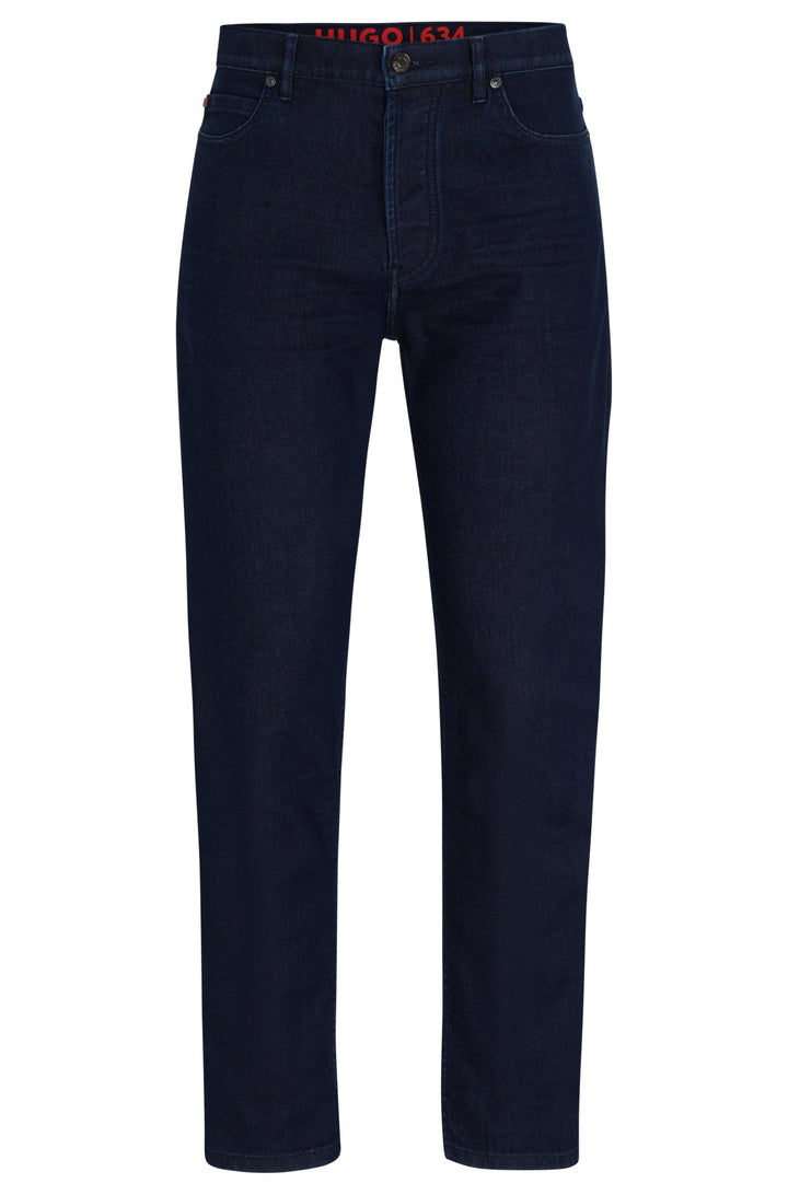 HUGO Tapered Fit Jeans in Cotton Mix - HUGO 634 10243508 08-50507849- Concorde Fashion#color_navy-401