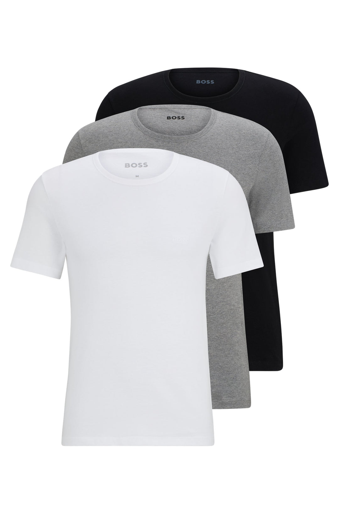 BOSS Regular Fit T-Shirts in Cotton - TSHIRT RN 3P CLASSIC 10243514 01-50475284- Concorde Fashion#color_assorted-999
