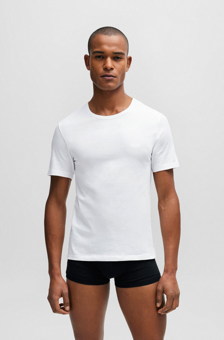 BOSS Regular Fit T-Shirts in Cotton - TSHIRT RN 3P CLASSIC 10243514 01-50475284- Concorde Fashion#color_assorted-999