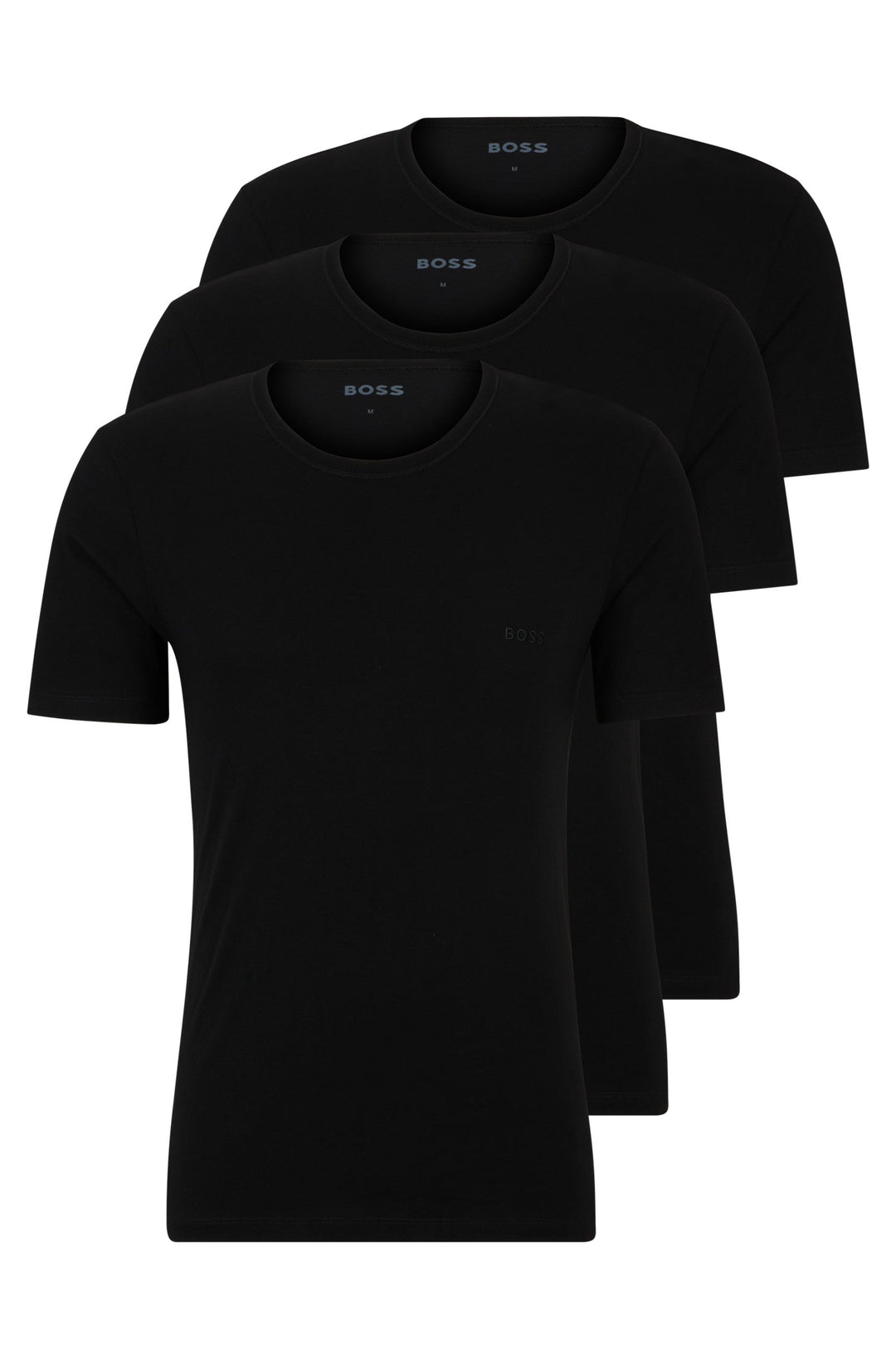 BOSS Regular Fit T-Shirts in Cotton - TSHIRT RN 3P CLASSIC 10243514 01-50475284- Concorde Fashion#color_black-001