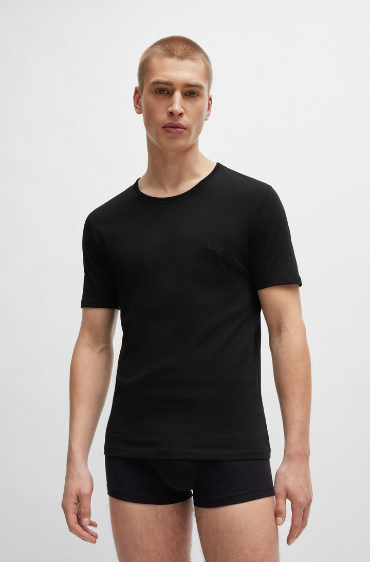BOSS Regular Fit T-Shirts in Cotton - TSHIRT RN 3P CLASSIC 10243514 01-50475284- Concorde Fashion#color_black-001