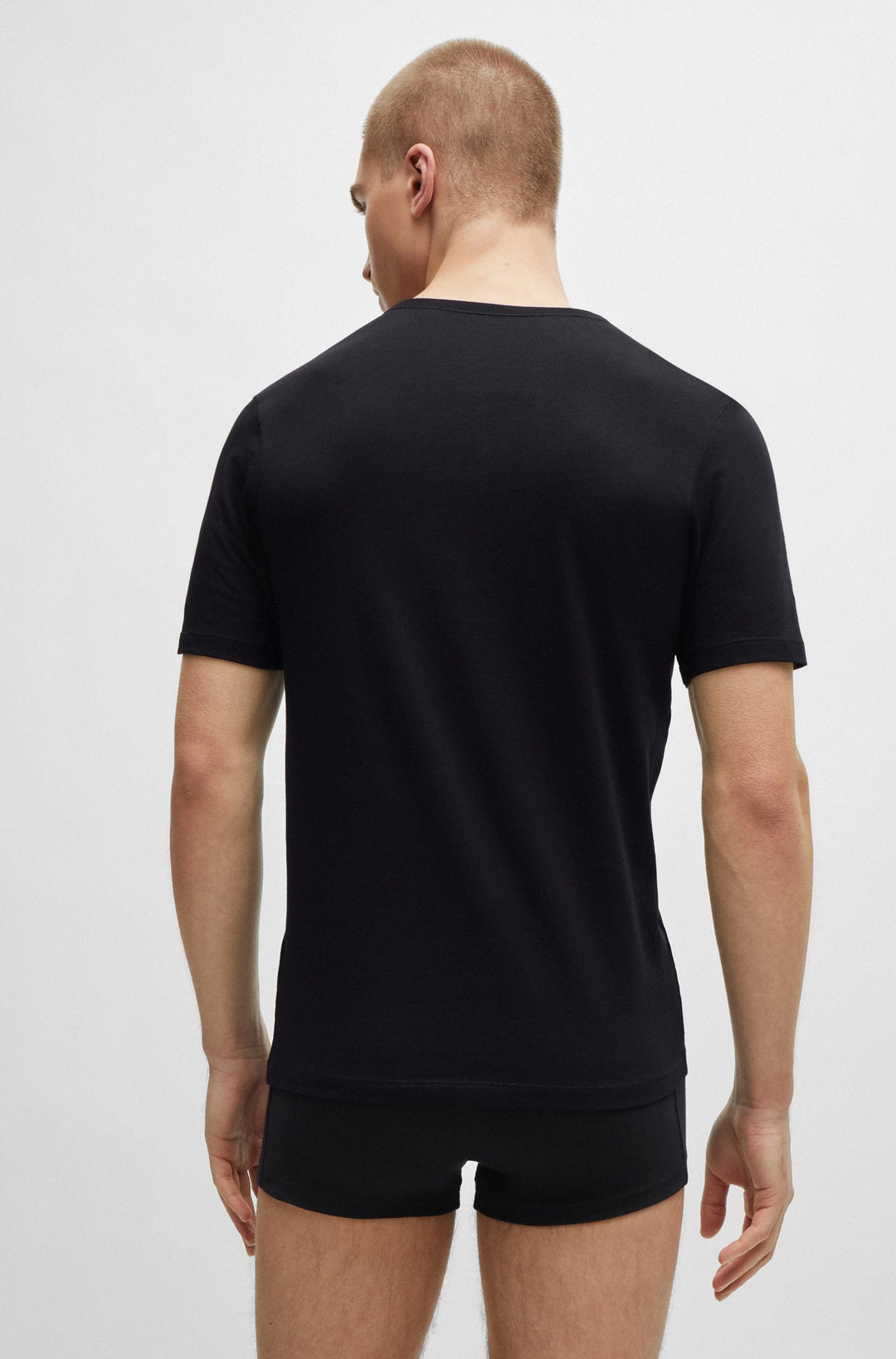 BOSS Regular Fit T-Shirts in Cotton - TSHIRT RN 3P CLASSIC 10243514 01-50475284- Concorde Fashion#color_black-001
