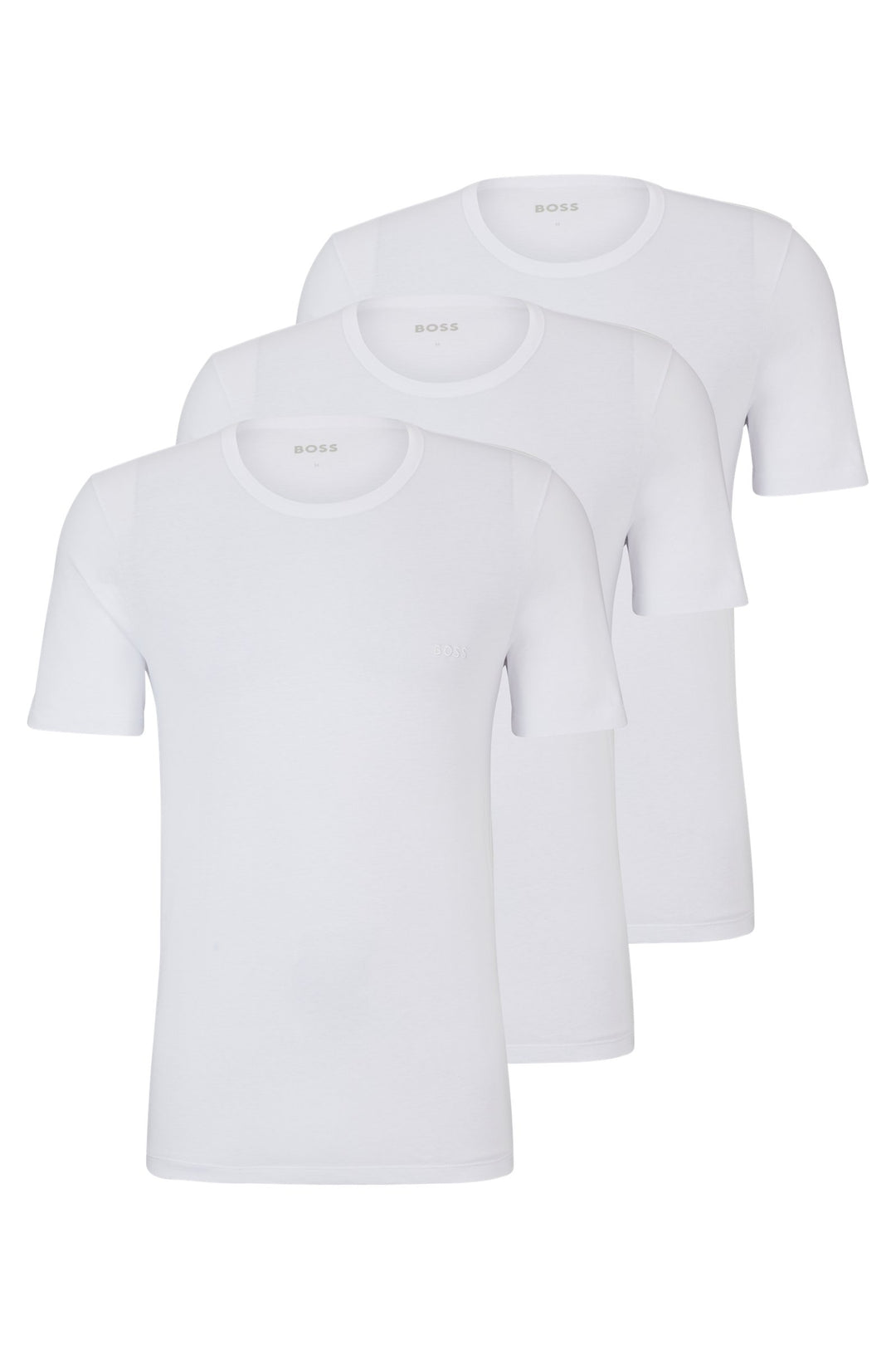 BOSS Regular Fit T-Shirts in Cotton - TSHIRT RN 3P CLASSIC 10243514 01-50475284- Concorde Fashion#color_white-100