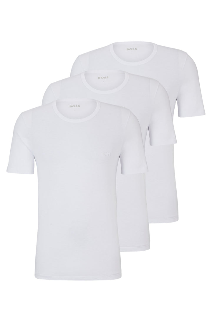 BOSS Regular Fit T-Shirts in Cotton - TSHIRT RN 3P CLASSIC 10243514 01-50475284- Concorde Fashion#color_white-100
