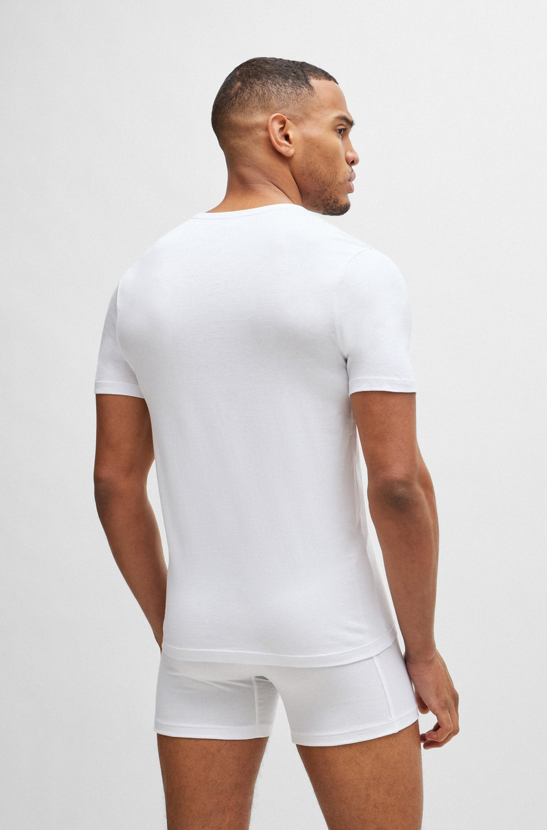 BOSS Regular Fit T-Shirts in Cotton - TSHIRT RN 3P CLASSIC 10243514 01-50475284- Concorde Fashion#color_white-100