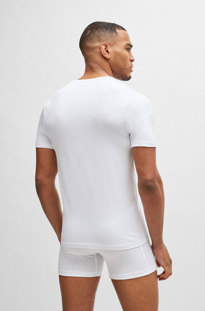 BOSS Regular Fit T-Shirts in Cotton - TSHIRT RN 3P CLASSIC 10243514 01-50475284- Concorde Fashion#color_white-100