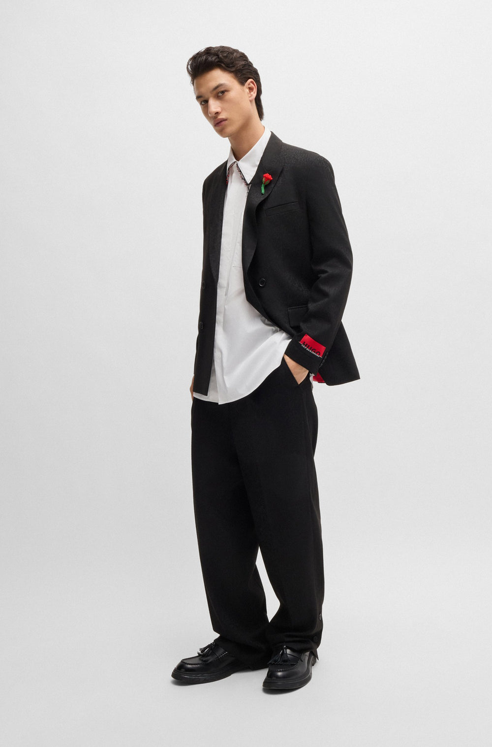 HUGO Casual Shirts Oversize Fit in Cotton Mix - EDIS_LB 10243670 01-50527272- Concorde Fashion#color_white-199