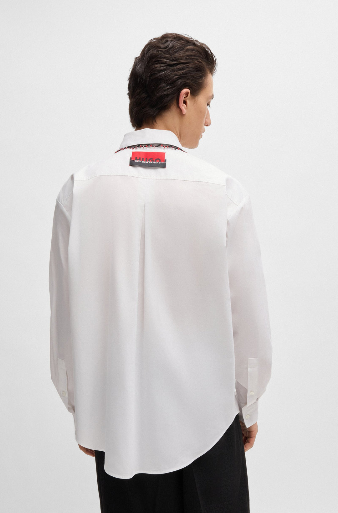 HUGO Casual Shirts Oversize Fit in Cotton Mix - EDIS_LB 10243670 01-50527272- Concorde Fashion#color_white-199