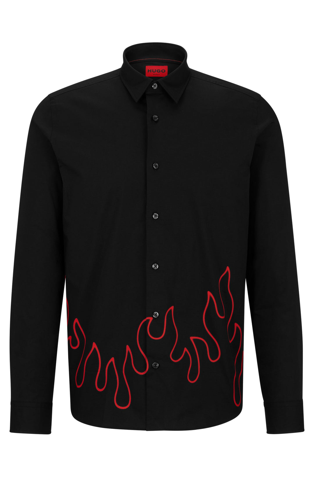 HUGO Relaxed Fit Casual Shirts in Cotton Mix - EMERO 10243670 04-50508613- Concorde Fashion#color_black-001