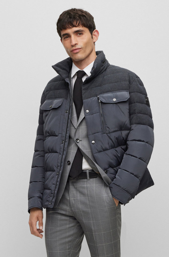 BOSS Regular Fit Casual Jackets in Polyester Mix - CELINTO 10243831 01-50497841- Concorde Fashion#color_grey-061