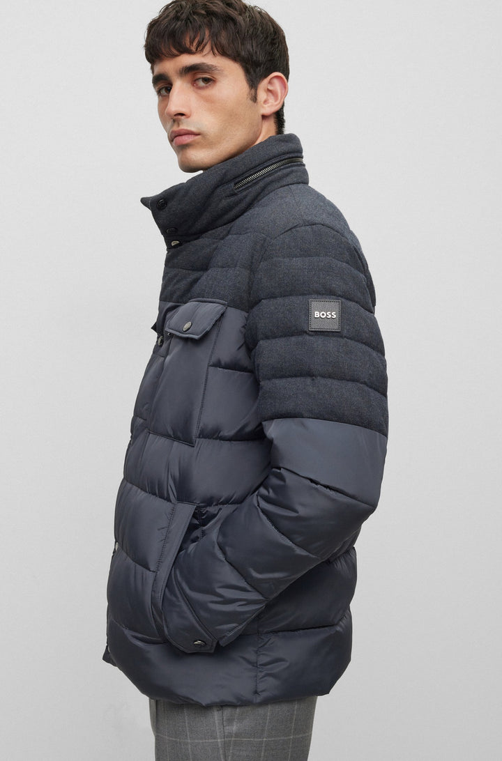 BOSS Regular Fit Casual Jackets in Polyester Mix - CELINTO 10243831 01-50497841- Concorde Fashion#color_grey-061