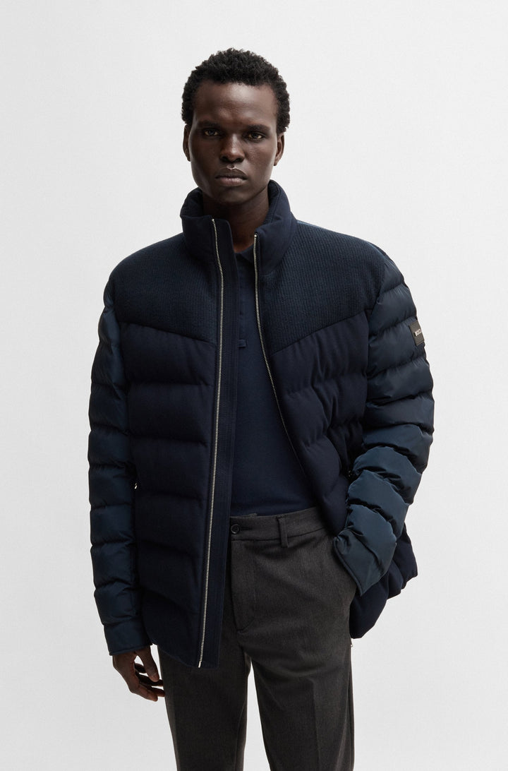 BOSS Casual Jackets Regular Fit in Polyetser Mix - H-CLANELLO 10243831 01-50524971- Concorde Fashion#color_navy-404