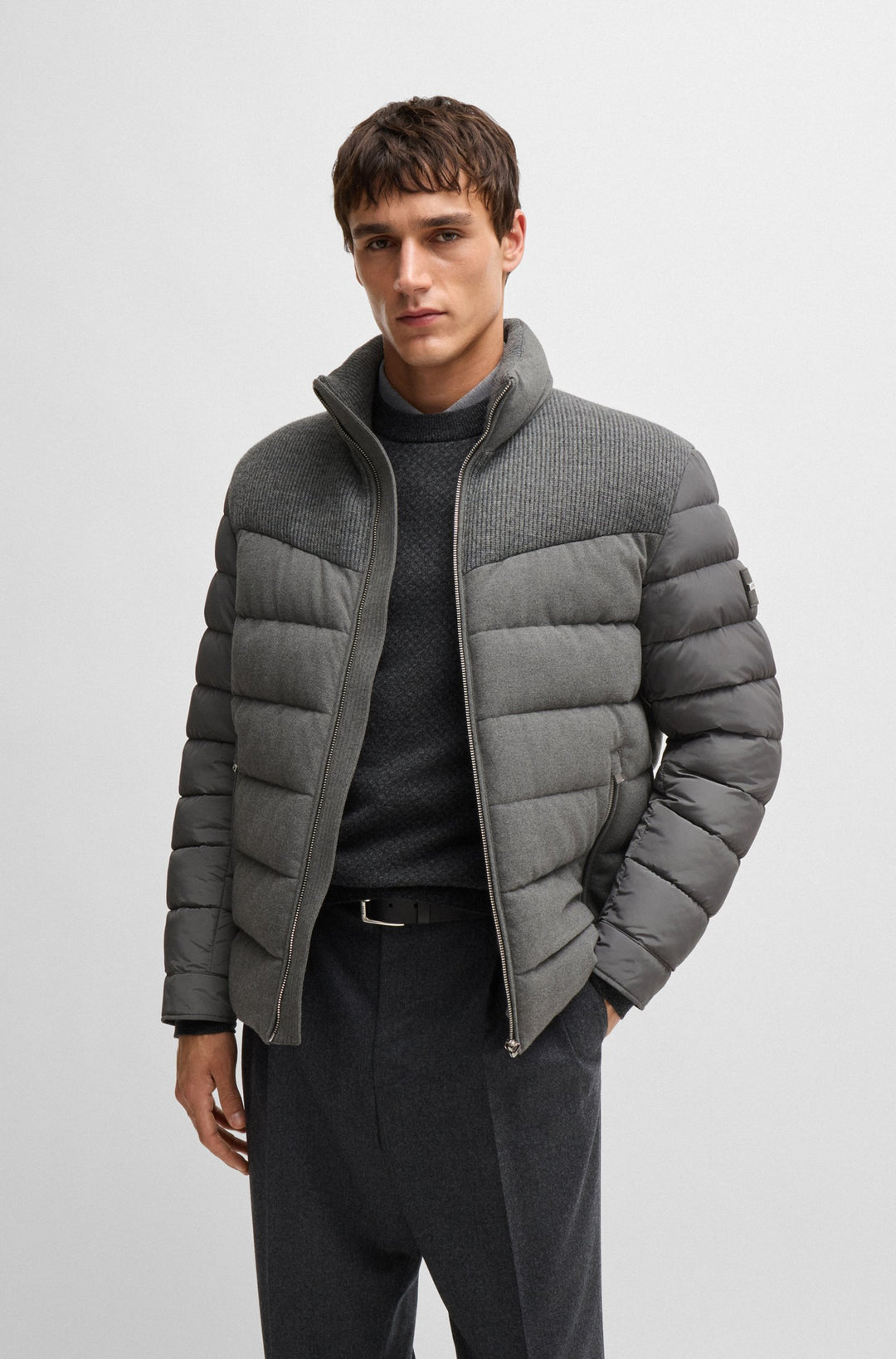 BOSS Casual Jackets Regular Fit in Polyetser Mix - H-CLANELLO 10243831 01-50524971- Concorde Fashion#color_grey-030
