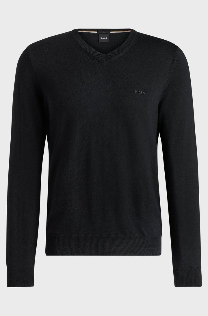 BOSS Sweaters Regular Fit in Wool - BARAM-L 10243920 01-50476363- Concorde Fashion#color_black-001