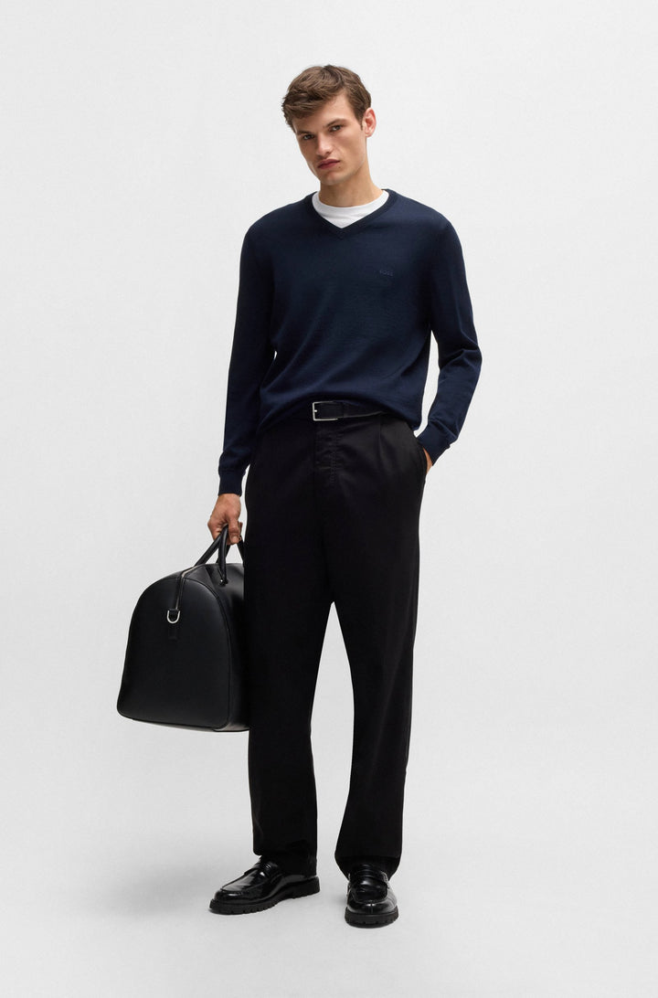 BOSS Sweaters Regular Fit in Wool - BARAM-L 10243920 01-50476363- Concorde Fashion#color_navy-404