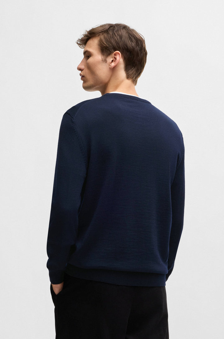 BOSS Sweaters Regular Fit in Wool - BARAM-L 10243920 01-50476363- Concorde Fashion#color_navy-404